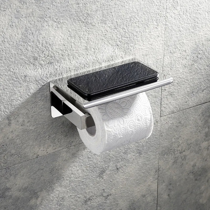 Chrome Polished Bathroom Hardware Mirror Chrome Polished Towel Rack Toilet Paper Holder Towel Bar Hook Bathroom Accessories