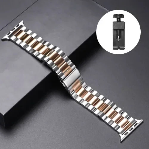 Stainless Steel Apple Watch Band - Metal Bracelet for 38-49mm Series 4-Ultra 2 | AlluCanFind