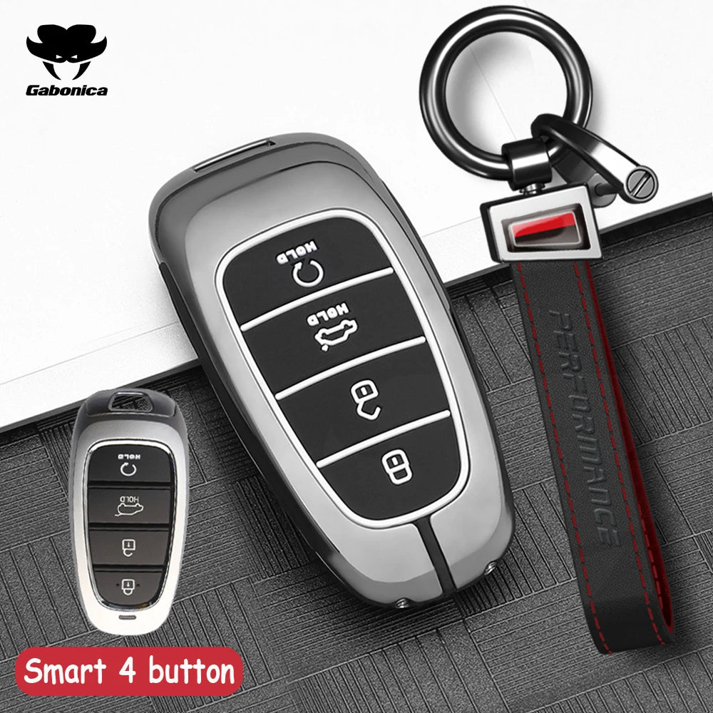 3 4 Buttons New Car Smart Key Case Cover For Hyundai N Performance Tucson Solaris Sonata Hybrid NEXO NX4 Santafe dn8 Accessories