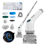 Electric Spin Scrubber Shower Scrubber Cordless Cleaning Brush with 7 Replaceable Brush Heads and Squeegee Adjustable Extension