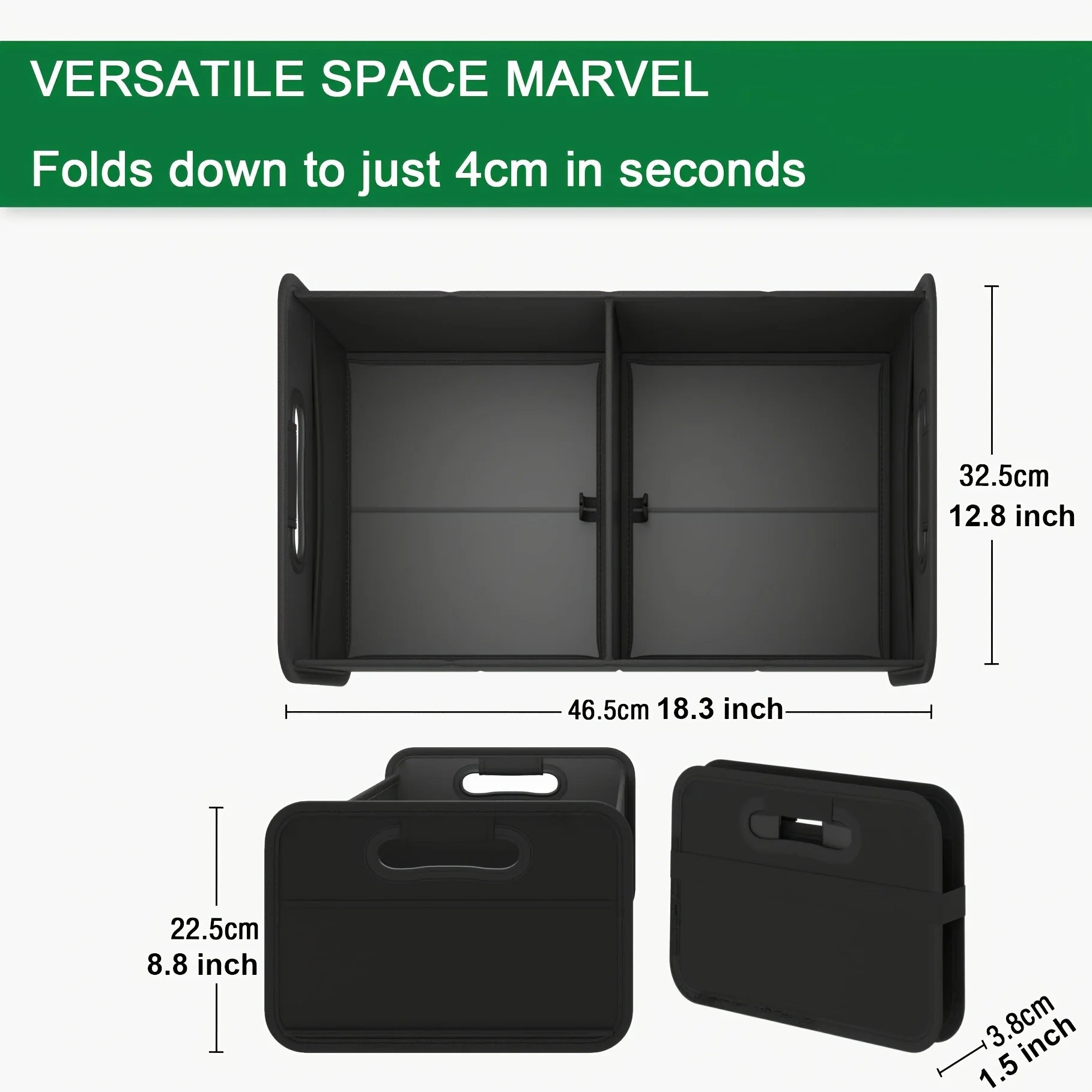 Foldable Trunk Bag with Anti-Slip - Sturdy Trunk Organizer & Car Foldable Box for More Order in the Car