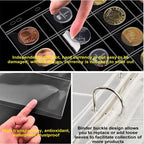 Portable Coin Collection Set 200 Coins 30 Paper Money Panels PVC Transparent Philatelic Book Album With Zipper Protection