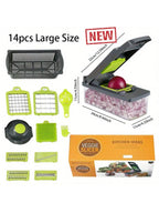 14pcs/16pcs Set,Vegetable Chopper, Multifunctional Fruit Slicer, Manual Food Grater, Vegetable Slicer, Cutter With Container