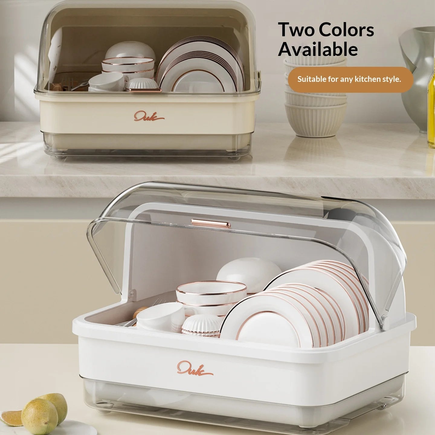 Kitchen Flip-up Drainer Dish Cabinet Household Multi-functional Moisture-proof Storage Organizer for Bowls and Utensils