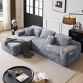 Modern Cloud Sectional Sofa with L-Shape Chaise | Deep Seat Design, Built-in Cup Holder & Storage Pocket, No Assembly Required
