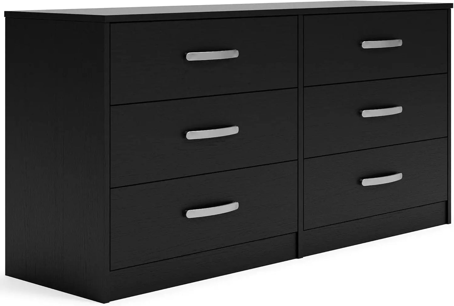 Finch Contemporary 6 Drawer Dresser, Black