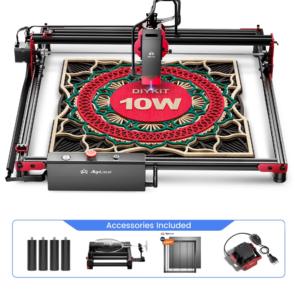 AlgoLaser DIYKIT Laser Engraver 10W Output Power,App Offline Control,Table DIY Engraver Cutter Tool For Metal/Glass/Wood Engrave