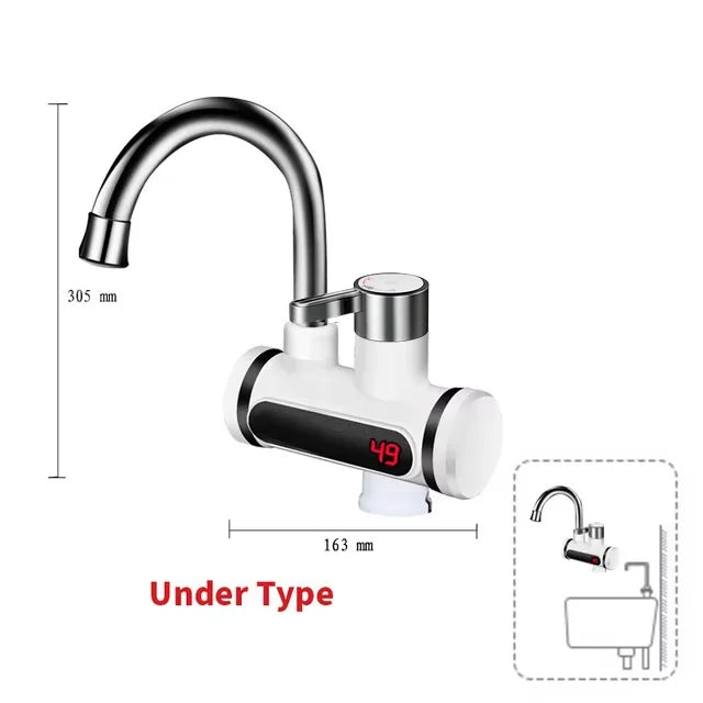 saengQ Electric Water Heater 220V Kitchen Faucet Tankless Instant Heating Water Tap Flowing Heated Mixer Digital Display