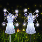 1/2/4Pack Solar Garden Light Fairy Angel Solar Powered Fairy Light LED Outdoor Decorative Pathway Light for Cemetery Grave Yard