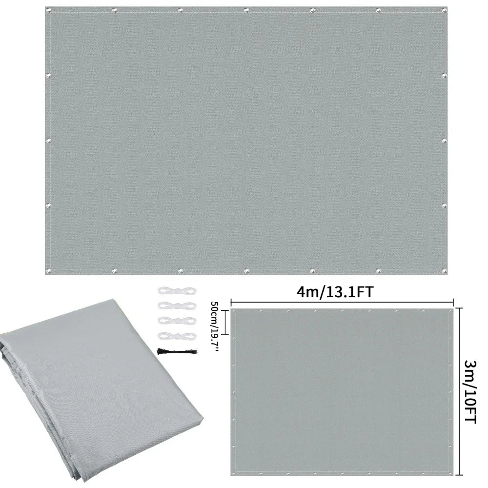 Waterproof Sun Shade Cloth with Grommets Rectangle Square Patio Sun Screen Pergola Shade Sail Canopy Cover Tarp Screens