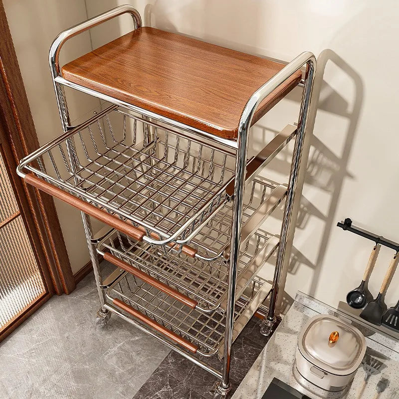Kitchen Storage Shelf Modern Sliding Racks Corner Organization Rack Multifunctional Shelves Organizers Kitchens Accessories