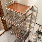 Kitchen Storage Shelf Modern Sliding Racks Corner Organization Rack Multifunctional Shelves Organizers Kitchens Accessories