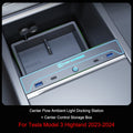 For Tesla Model 3 Highland 2024 Car USB Hub 4-Port 27w Fast Charger Smart Docking Station Adapter Power Shunt Splitter Extension