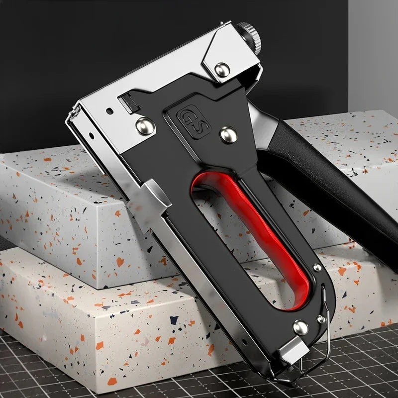4 In 1 Manual Nailing Gun Construction Stapler Heavy Duty Air Nail Woodworking Special Staple Book Household DIY With 600 Staple