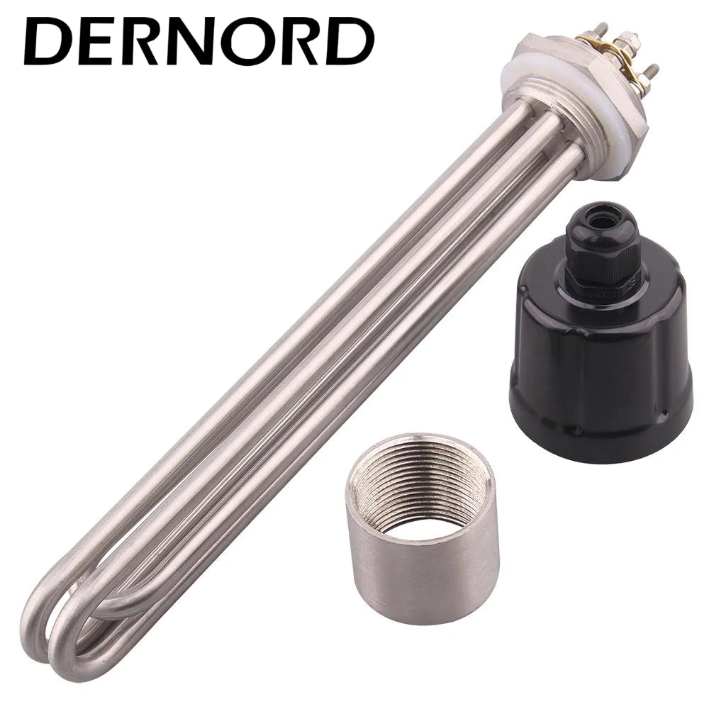DN40/1.5" Thread SUS304 Immersion Heating Element 220V/380V 3KW/4.5KW/6KW/2KW/3750W Water Tank Boiler Tubular Heater