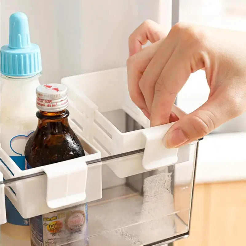 Kitchen bedroom storage solution side refrigerator door partition buckle organization accessories, space management