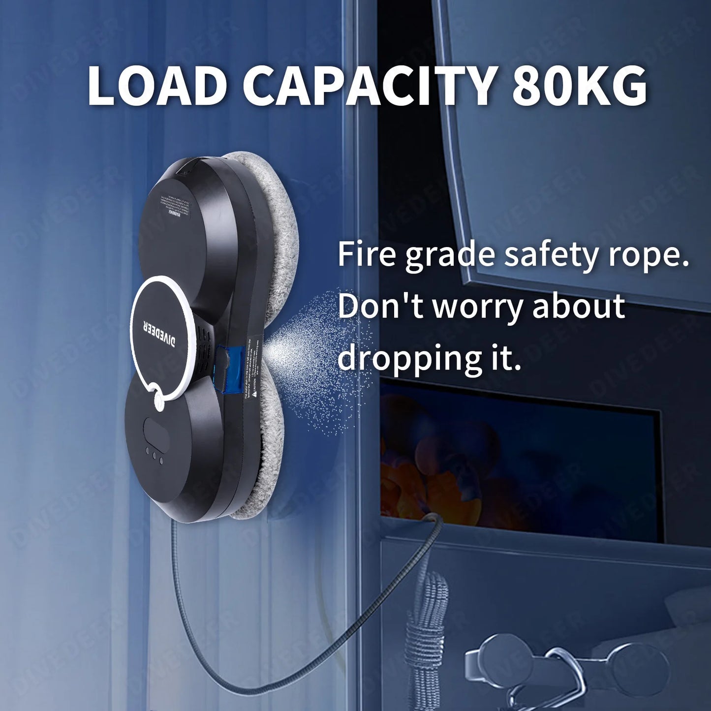 DIVEDEER Window Cleaning Robot Automatic Water Spraying Intelligent Household Electric High-rise Cleaning Outside Window Glass