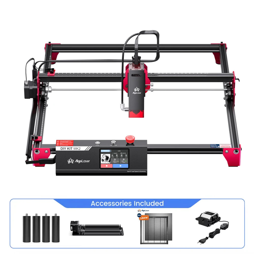 AlgoLaser Laser Engraver DIY KIT MK2 10000mW, Laser Cutter with 3.5" Touch Screen and AlgoOS High Precision Laser Engraving Tool