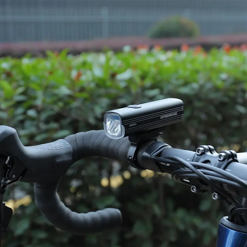 OFFBONDAGE 1000LM Bike Headlight – USB Rechargeable, Power Bank, Waterproof, MTB & Road Handlebar Light