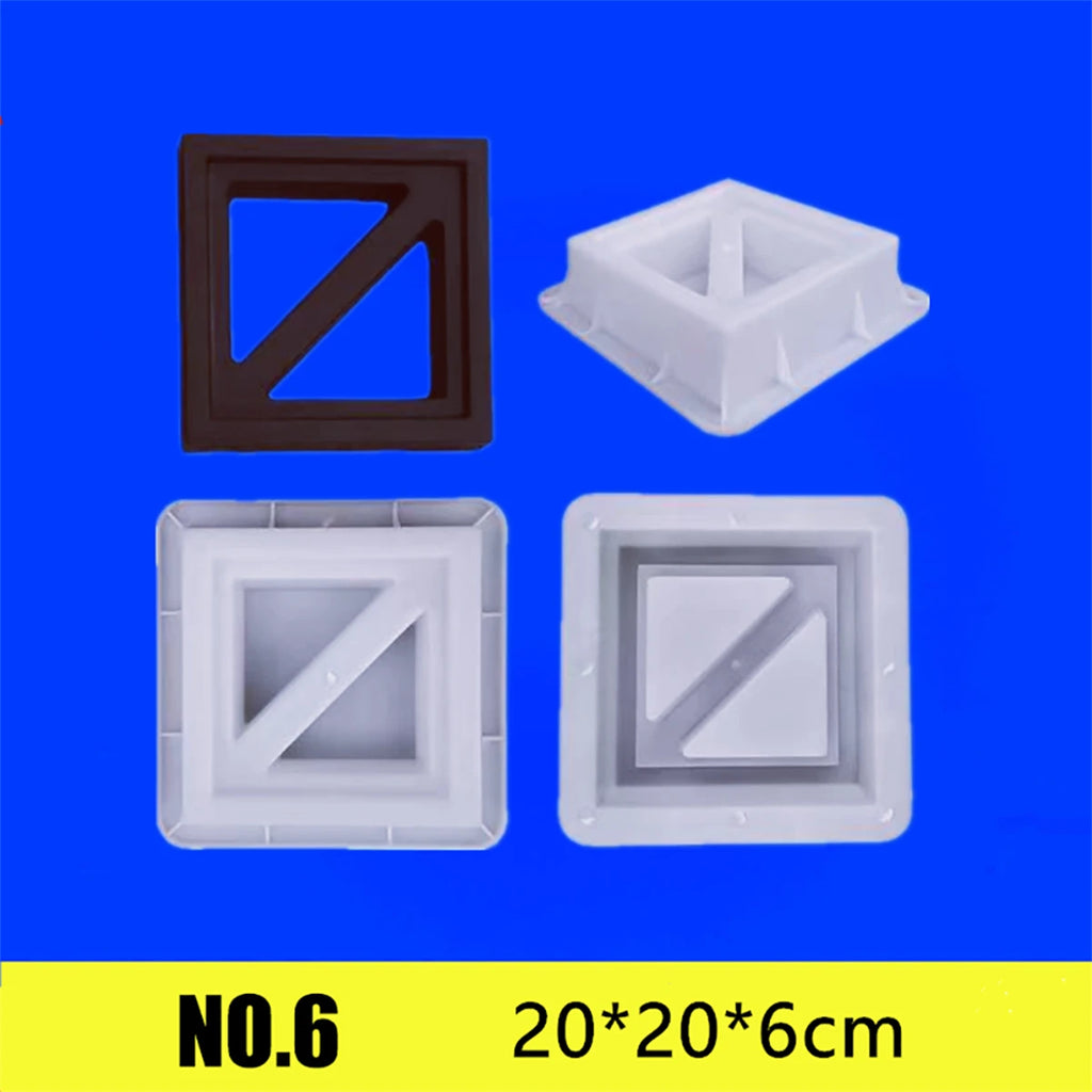 Cement Brick Mold Plastic Decorative Wall Window Mould Antique Garden Building Ornament Concrete Hollow Cement Brick Molding 1Pc