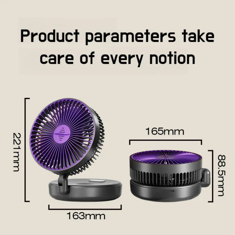 2024 New 3IN1 5000mAh Rechargeable Portable Desktop Fan Wall Mounted F