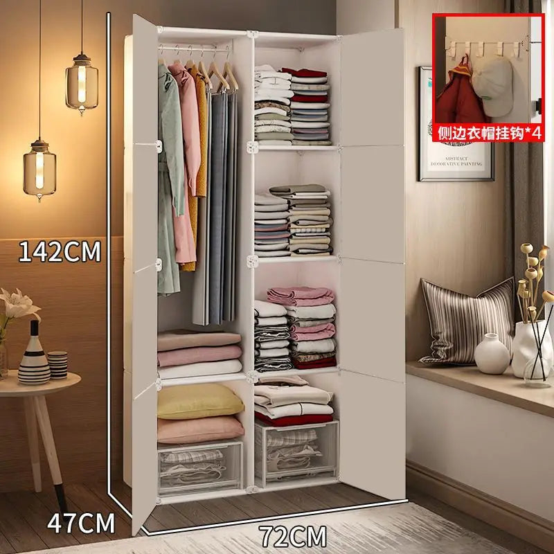 Storage Organizer Closet Partitions Cupboard Bedroom Clothes Wardrobe Shelf Foldable Living Room Guarda Roupa Salon Furniture