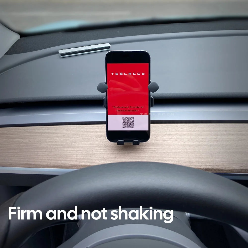 Cell Mobile Phone Holder Noiseless Gravity Support Mount Bracket Vent Clip Air Outlet Stand Base For Tesla Model Y 2020-2024