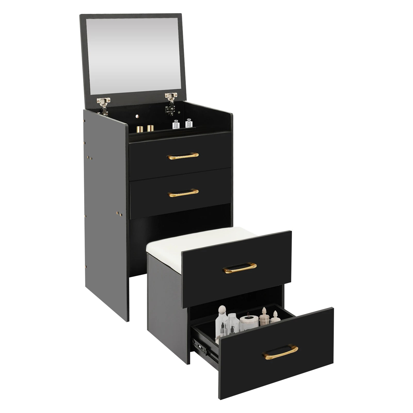 Makeup Desk With Mirror Compact Dressing Table Small Make Up Table For Home Bedrooms, Dressing Rooms 50*40*90cm