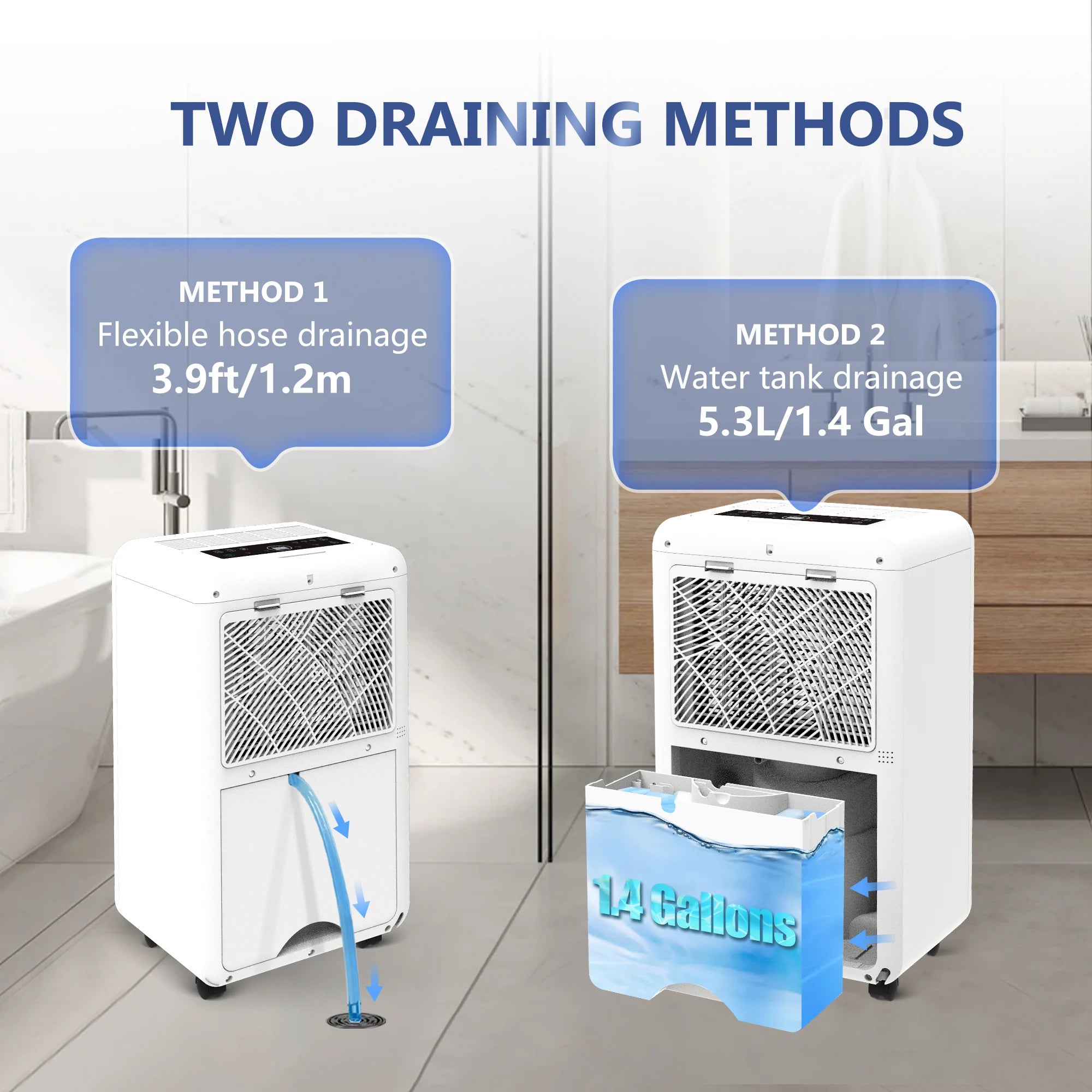 HUMSURE Electric Dehumidifier 25L/24H, Dehumidifier Basement Rooms wit