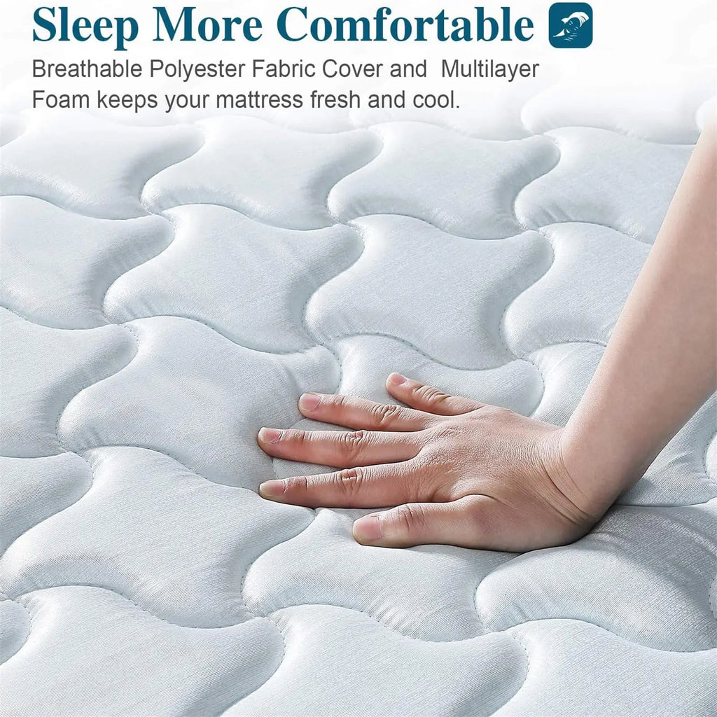 Good Nite 4FT6 Double Mattress - Cloud Memory Foam with Responsive Springs, Medium Firm Feel & Airflow Cover for Couples