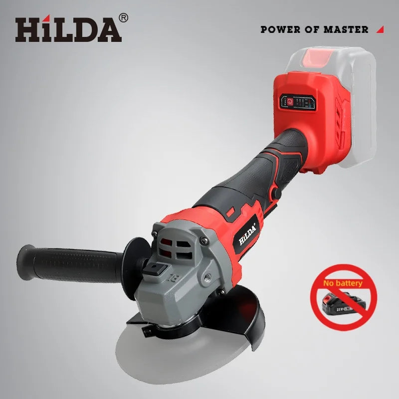 HILDA 125MM Brushless Electric Angle Grinder 1000W Polishing Cutting Machine Metal Wood Power Tool For 18V Makita Battery