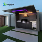 Customized Modern Modular Outdoor Kitchen Unit Stainless Steel Storage Cabinets With Built In Grill For Daily Outdoor Living
