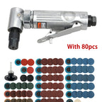 1/4 Air Angle Die Grinder 90° Pneumatic Grinding Machine Mini Poratble Cut Off Polisher Mill Engraving Tool With Sanding Discs