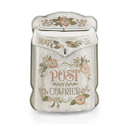 Outdoor Metal Mailbox Farmhouse Design Vintage Style Post Box for Leaving Message Wall Mounted Post Garden Decoration