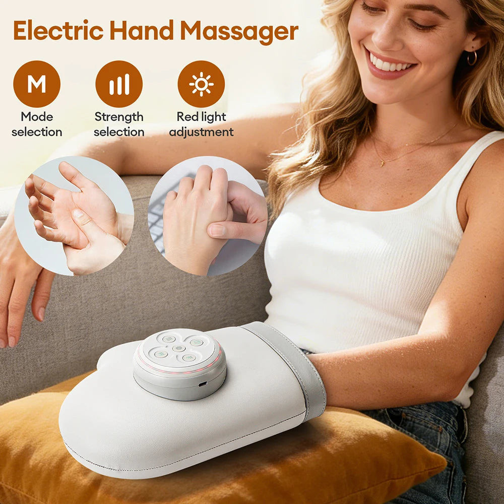 Electric Hand Massager Air Pressure Kneading Wrist Massager Airbag Compress Finger Massage Glove Acupoint Palm Finger masajeador