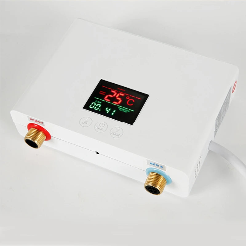110V 220V Instant Water Heater Bathroom Kitchen Wall Mounted Electric Water Heater with Remote Control LCD Temperature Display