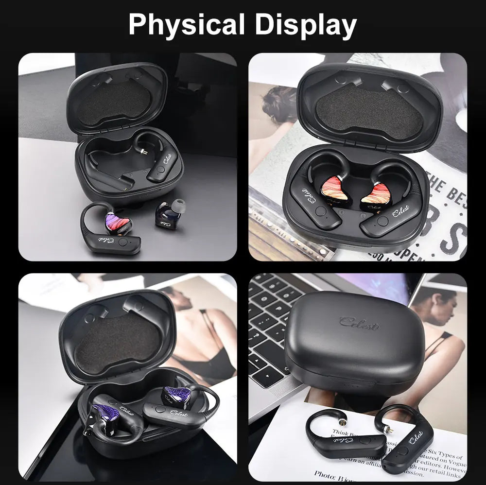 Celest T1 Ear Hook With Wyvern Black Qing Rue Earphone V5.3 Bluetooth Headphones Waterproof Headset Cable Hifi Music IEMs