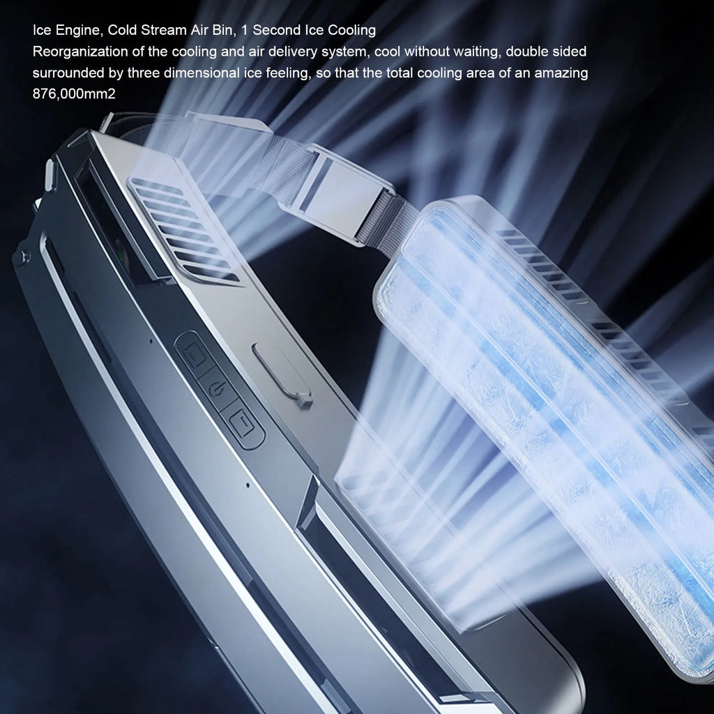 Wearable Waist Fan Multifunctional 3 Speeds Adjustable Ice Compress Ef