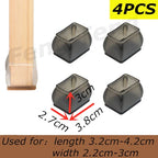6 Size 4pcs black anti slip chair cover leg caps rubber floor feet protector pads furniture chaises sofa chaises legs fittings