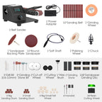 Mini Belt Sander Electric Sanding Polishing Grinding Machine 775 Motor Stepless Speed Multifunction Grinding Tool Set 350W/250W