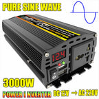 10000W/12000W Car Inverter LCD Display Vehicle Smart Inverter DC 12 V To AC 220V Digital Pure Sine Wave Power Inverter