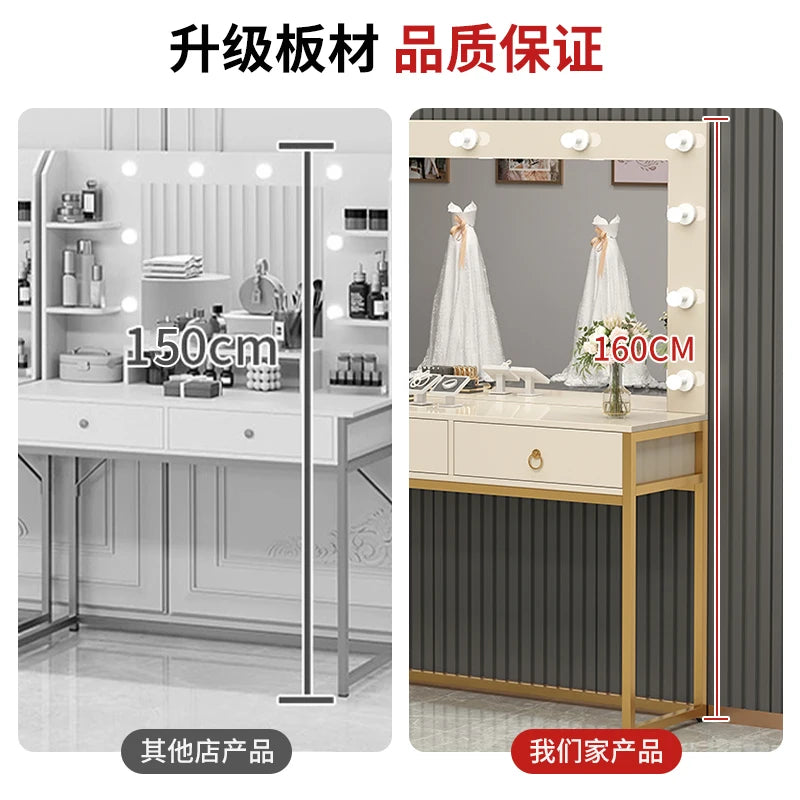 Photo studio dresser with lamp mirror integrated training school makeup table, hairdresser, beauty salon, wedding dress shop,