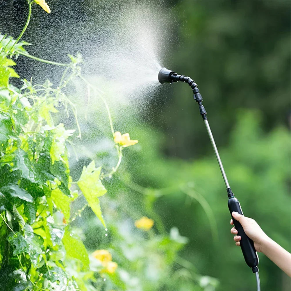 Electric Sprayer with 2/3/5/6/8m PipesGarden Watering Spray Gun with 2/4 Nozzles Type-C/USB Telescopic Irrigation Tools 전기 분무기