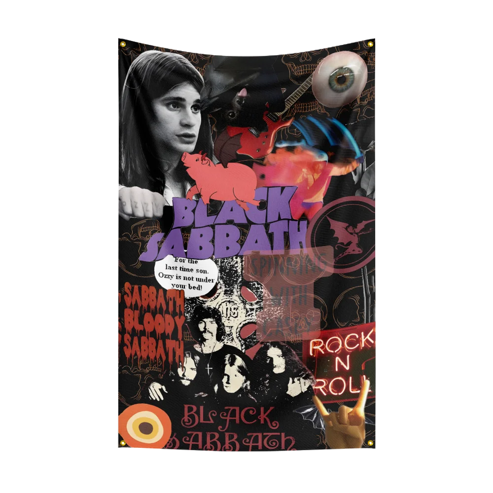 3x5 Ft Heavy Rock Band-B-Black Sabbaths Flag Polyester Digital Printing Banner for Bedroom Wall Art Out Door Tapestry