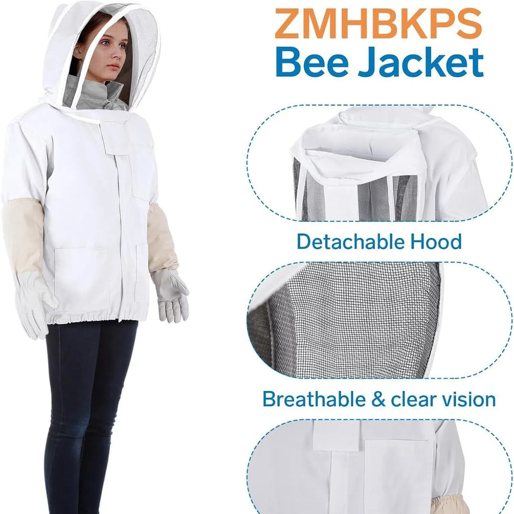 Beekeeping Clothing Veil Hood Gloves Hat Cloth Jacket Protective beekeeping suit Hooded beekeepers bee suit equipment