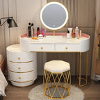 Pink White Vanity Table Women Luxury Nail European Big Stool Study Dressing Table Organizer Mesa De Maquillaje Home Furniture