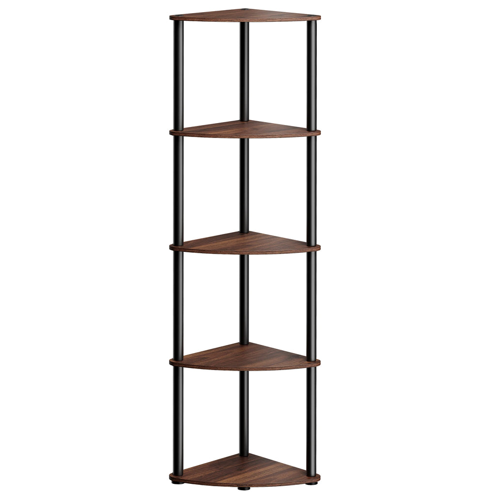 SONGMICS HOME Superfast Toolless Assembly, Corner Shelf Stand, 5-Tier Corner Standing Shelf, Living Room, Bedroom, Kitchen