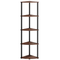 SONGMICS HOME Superfast Toolless Assembly, Corner Shelf Stand, 5-Tier Corner Standing Shelf, Living Room, Bedroom, Kitchen