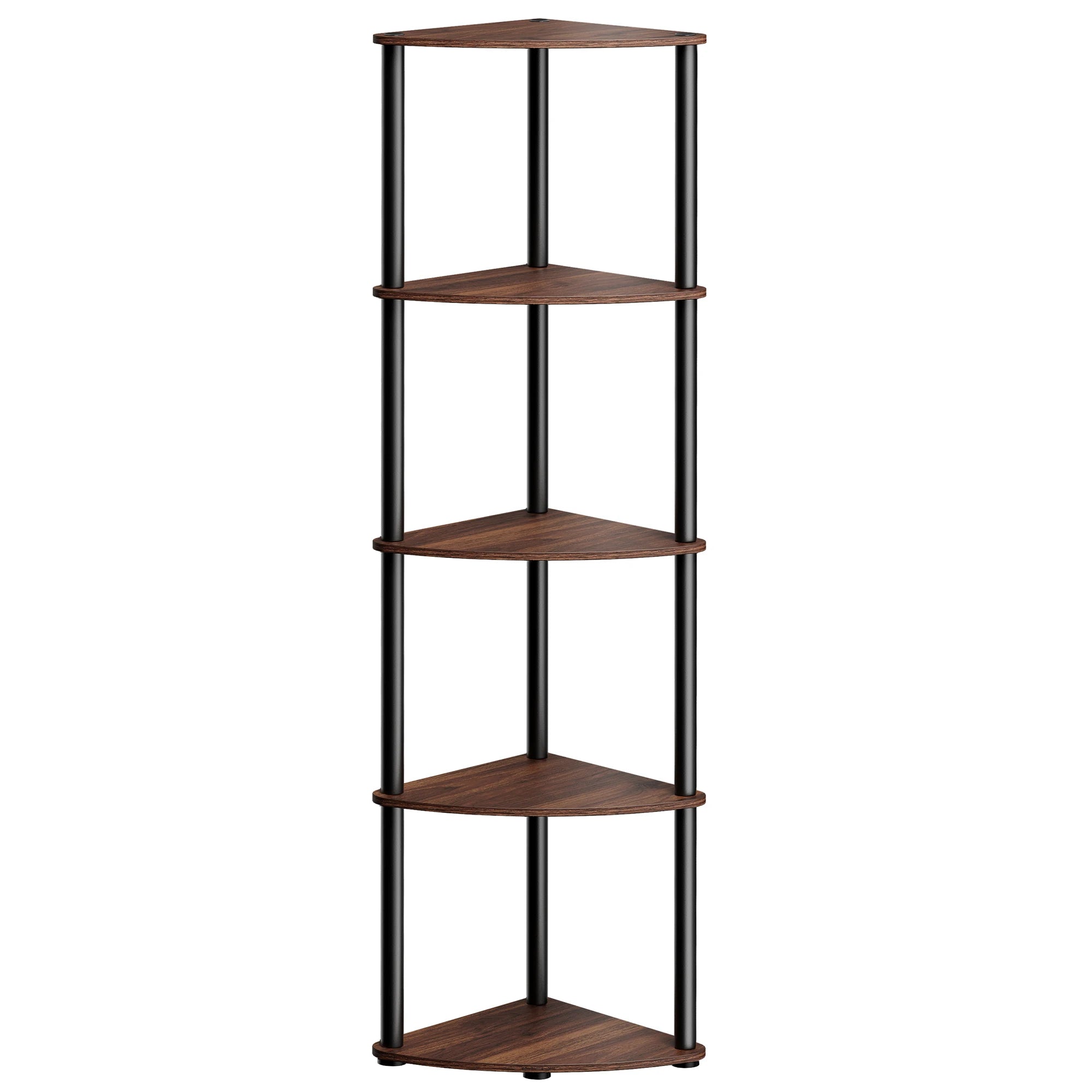 SONGMICS HOME Superfast Toolless Assembly, Corner Shelf Stand, 5-Tier Corner Standing Shelf, Living Room, Bedroom, Kitchen