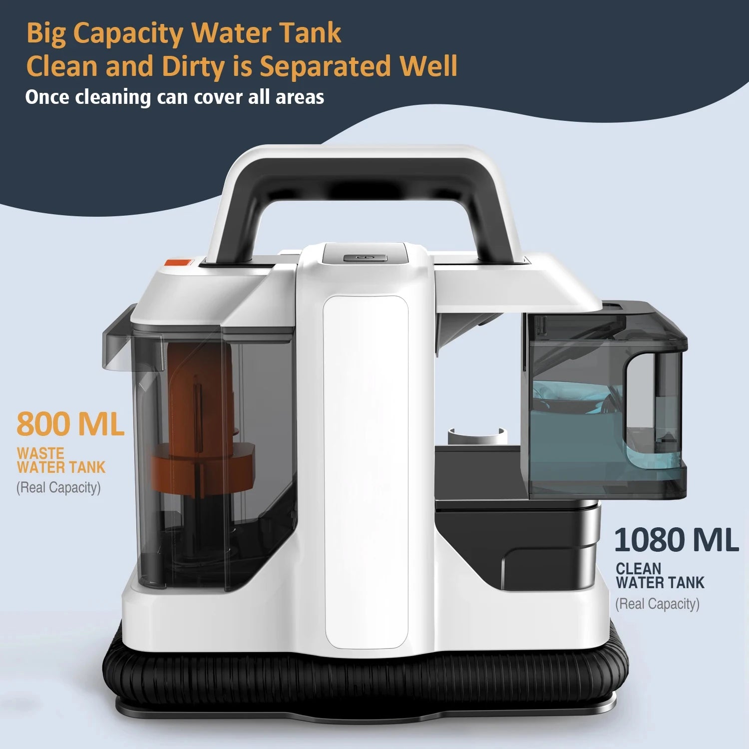 OMESER Handheld Carpet Cleaner 750W 15KPa Portable Spot Cleaner for Car Sofa Pet Hair Spray Suction Upholstery Clean Machine